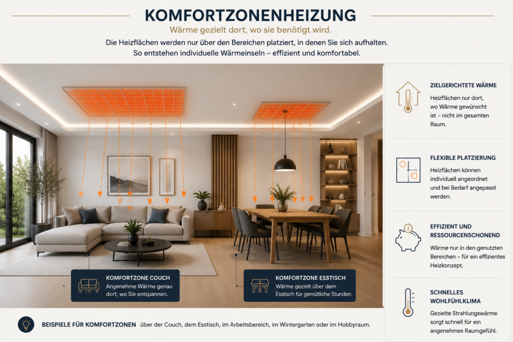 Schaubild für Schaubild für Komfortzonen Infrarot Deckenheizung